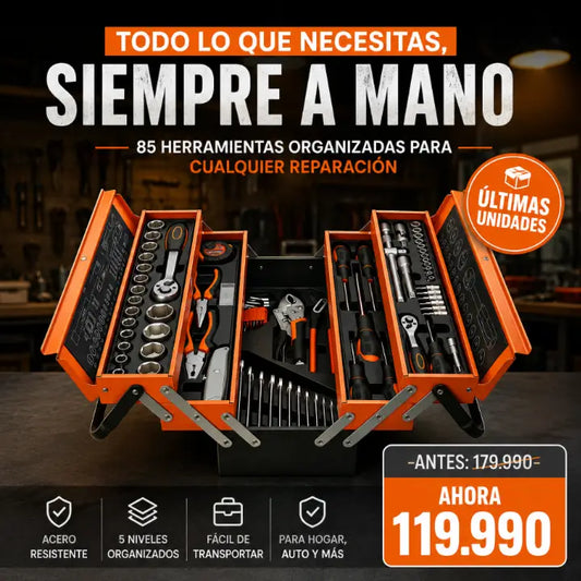 CAJA DE HERRAMIENTAS - 85 PIEZAS